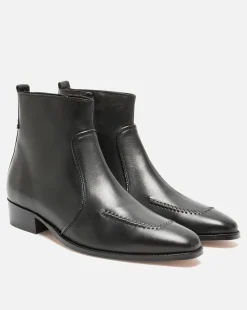 JILL  Boots Cuir Noir Femme