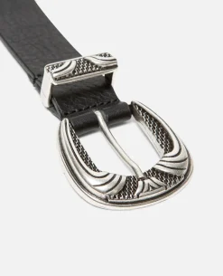 KEITH  Ceinture Made in France Cuir Tannage Végétal Noir Mixte
