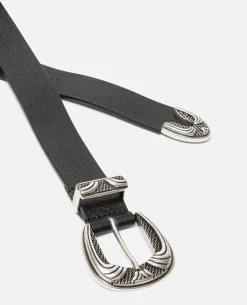 KEITH  Ceinture Made in France Cuir Tannage Végétal Noir Mixte