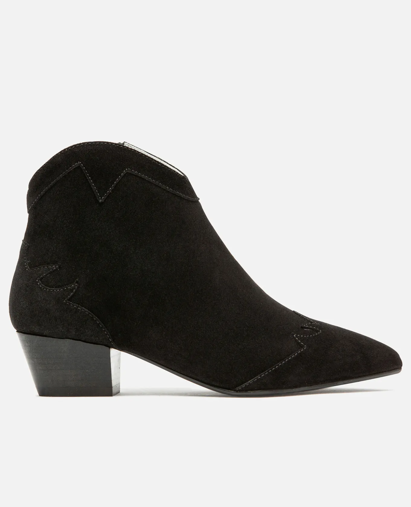 LUNA 5 Boots à talons Style Western Croûte velours Noir Femme