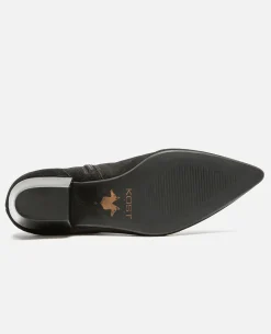 LUNA 5 Boots à talons Style Western Croûte velours Noir Femme