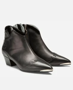 LUNA 31  Boots Cuir Noir Femme