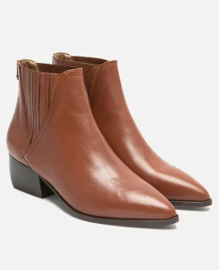 LYNA  Chelsea boots Cuir Marron Femme