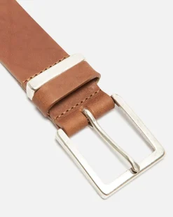 MICK  Ceinture Made In France Cuir Tannage Végétal Tabac Homme
