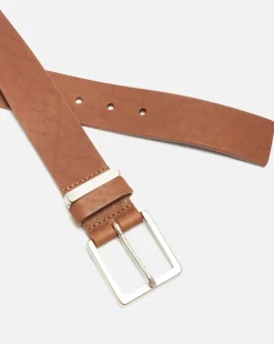 MICK  Ceinture Made In France Cuir Tannage Végétal Tabac Homme