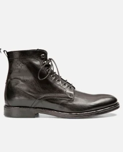 MILITANT 67 Bottines à Lacets Cuir Noir Homme