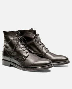 MILITANT 67  Bottines à Lacets Cuir Noir Homme