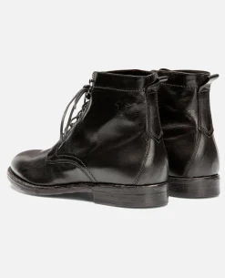 MILITANT 67 Bottines à Lacets Cuir Noir Homme