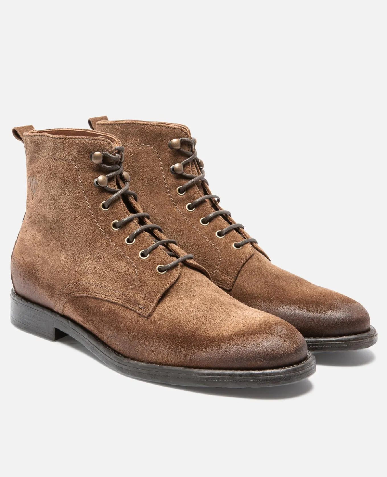 MILITANT 5 Bottines à Lacets Croûte velours Marron Homme