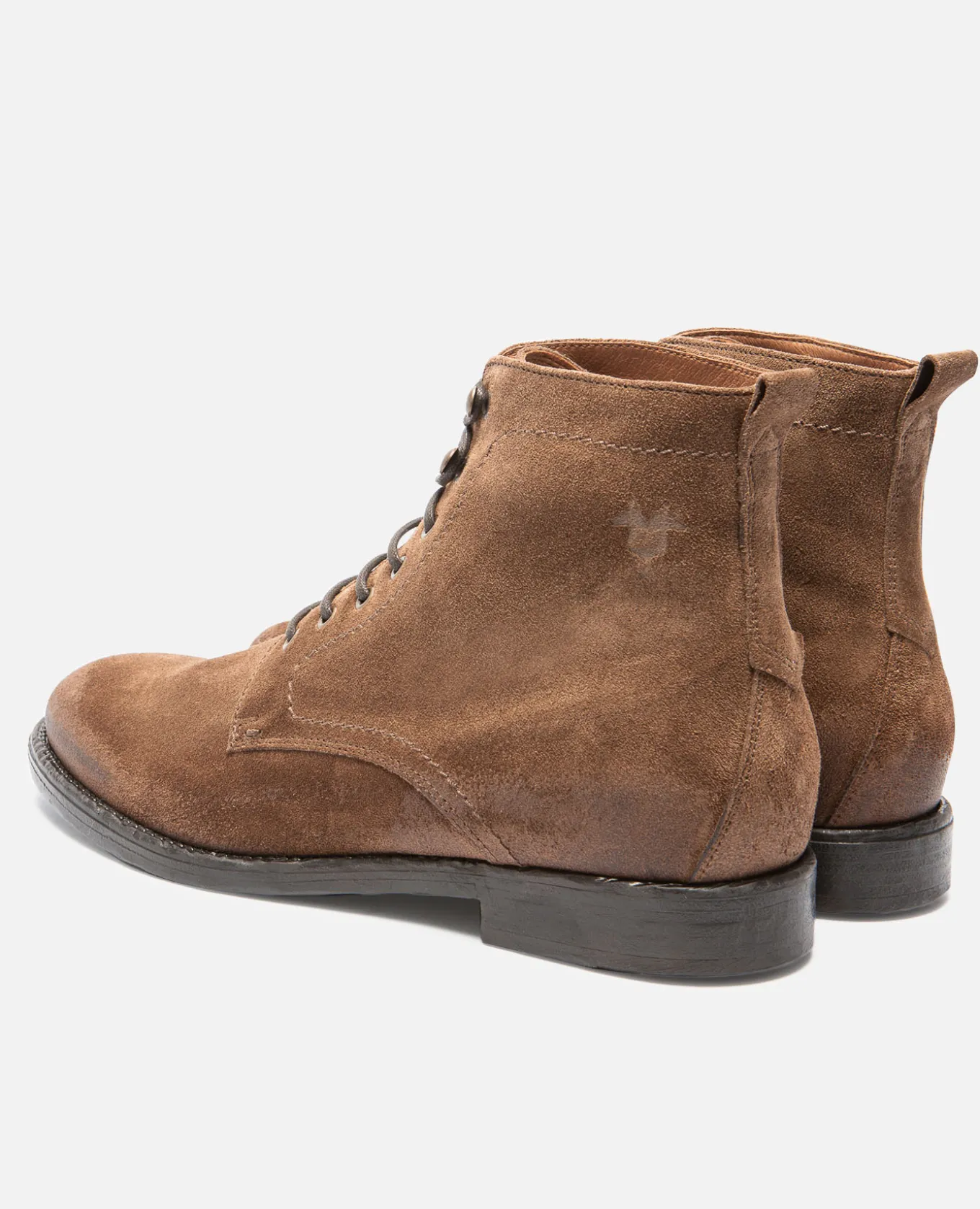 MILITANT 5 Bottines à Lacets Croûte velours Marron Homme