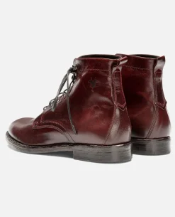 MILITANT 67 Bottines à Lacets Cuir Bordeaux Homme