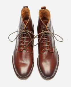 MILITANT 67 Bottines à Lacets Cuir Marron Homme
