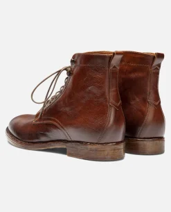 MILITANT 67 Bottines à Lacets Cuir Marron Homme