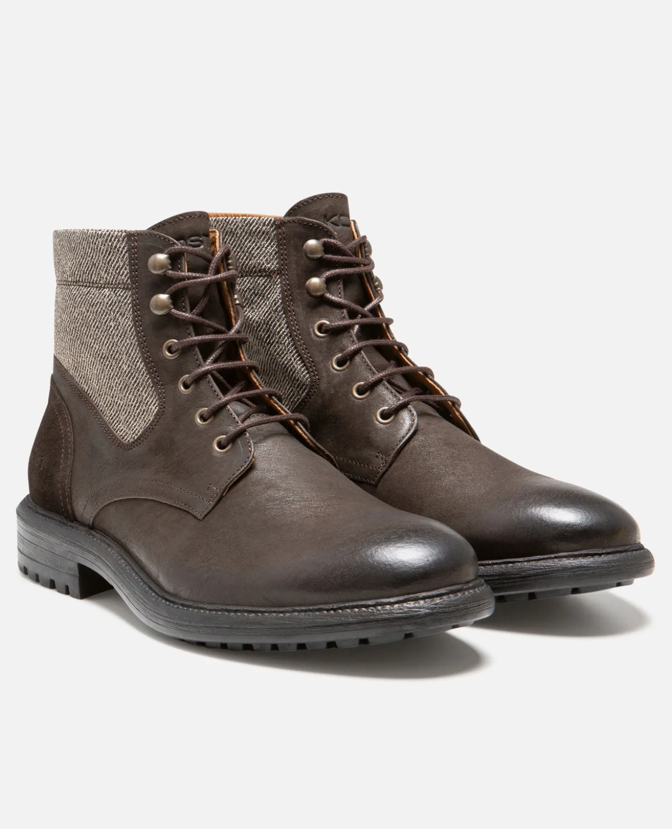 MYSTIK B VGT Boots cuir tannage végétal et textile chataigne