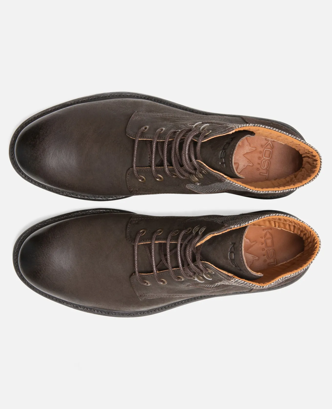 MYSTIK B VGT Boots cuir tannage végétal et textile chataigne