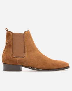 NANCY 5 Chelsea boots Croûte velours Marron Femme