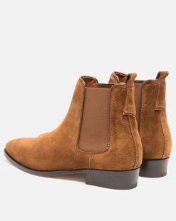 NANCY 5 Chelsea boots Croûte velours Marron Femme
