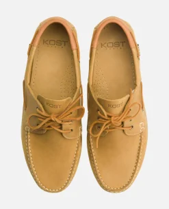 RIVIERA N BIO Chaussures bateau cuir nubuck Moutarde Homme