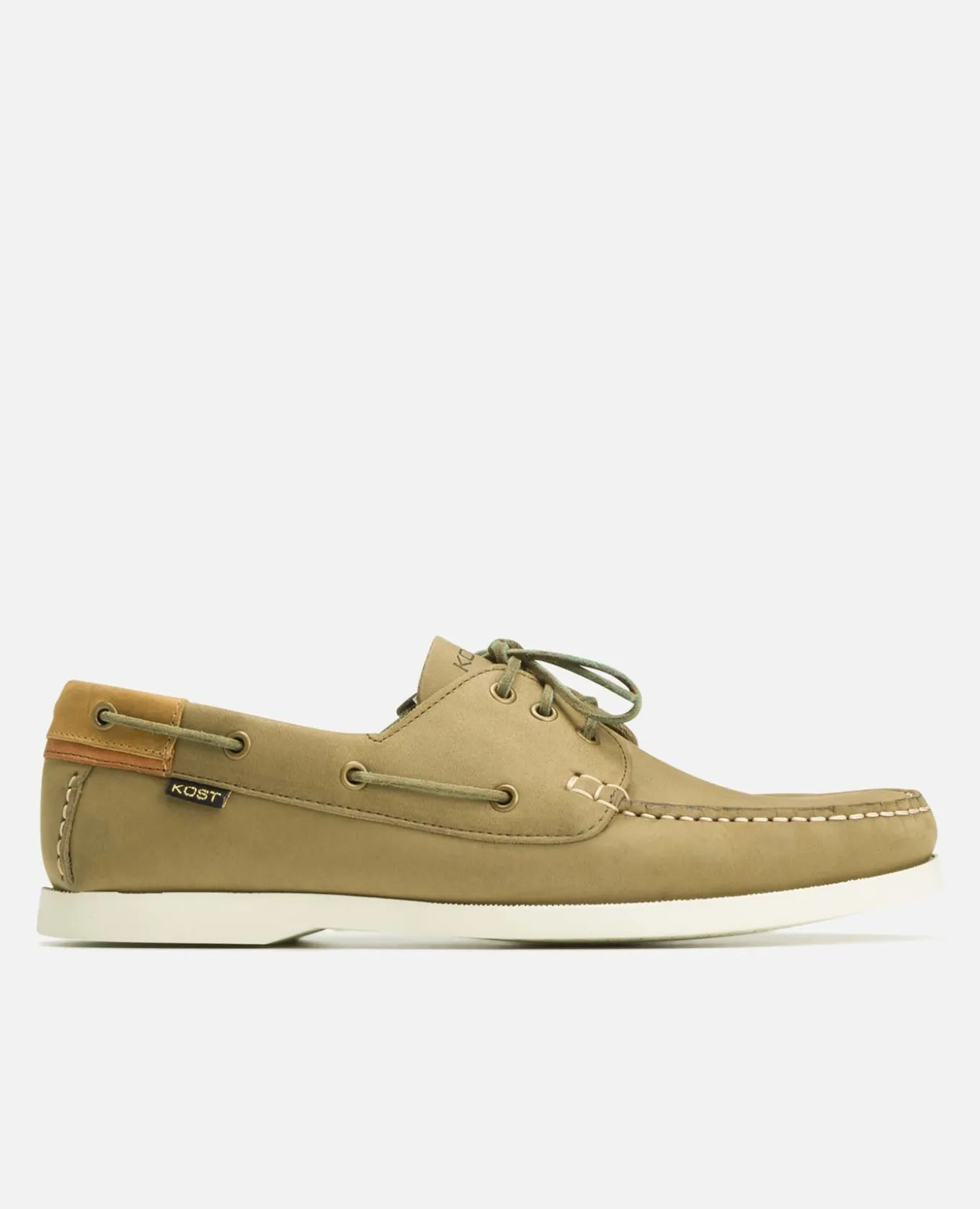 RIVIERA N BIO Chaussures bateau cuir nubuck Kaki Homme