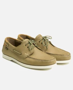 RIVIERA N BIO  Chaussures bateau cuir nubuck Kaki Homme