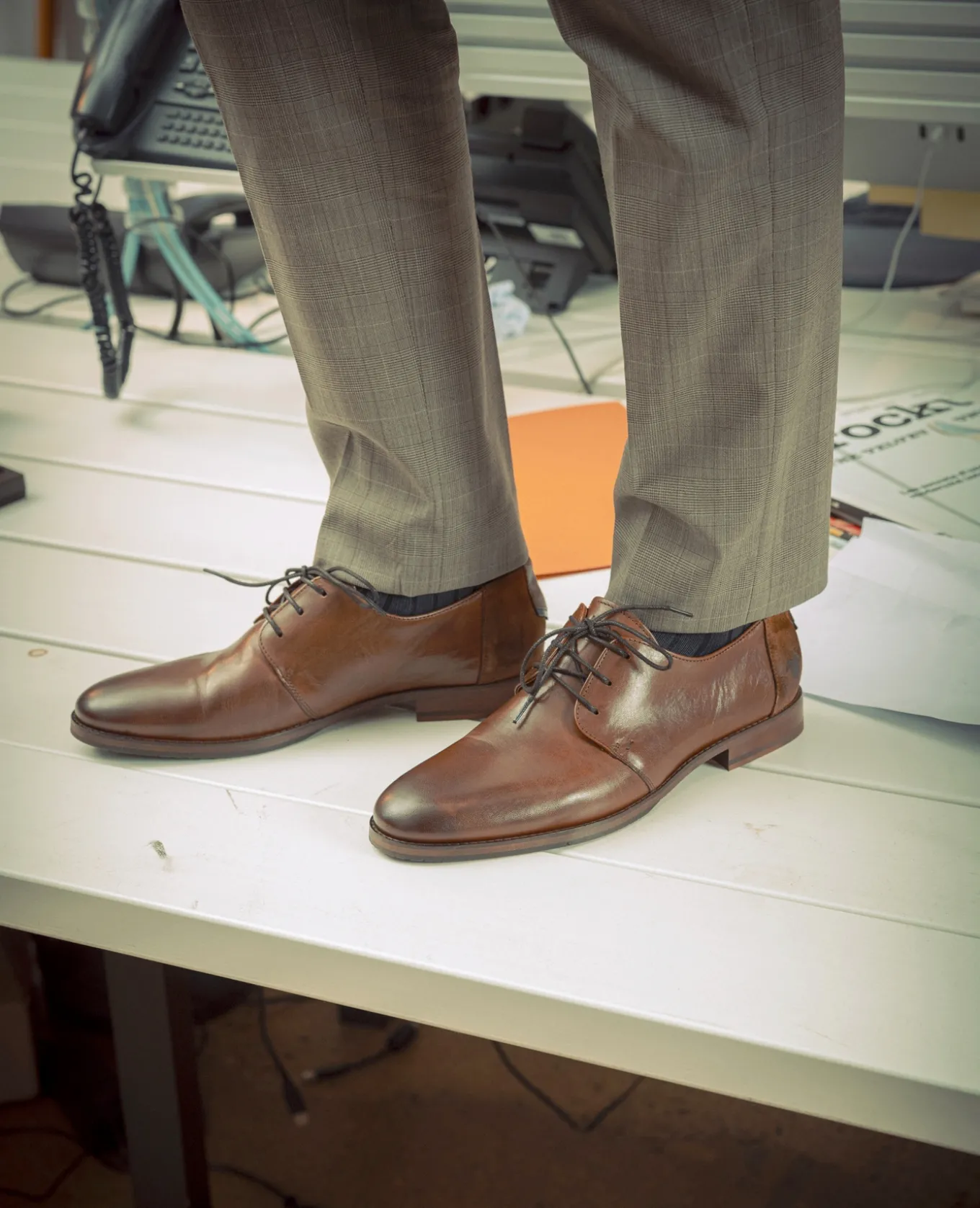 SANFORD 51 Derbies Cuir Marron Homme