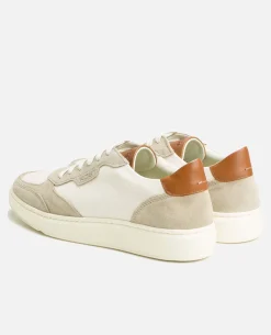SNOOZE T Sneakers Croûte Velours Textile Gris Ecru Homme
