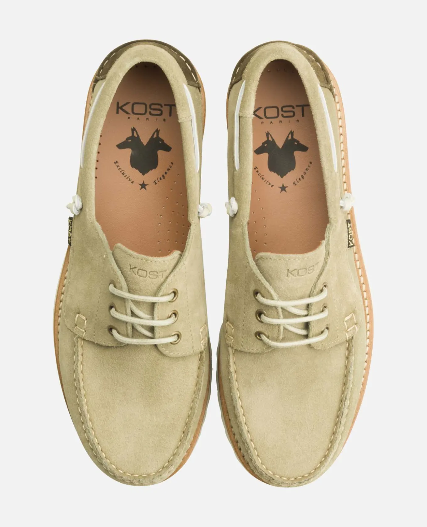 STONE V Chaussures Bateau Croûte Velours Vert Homme