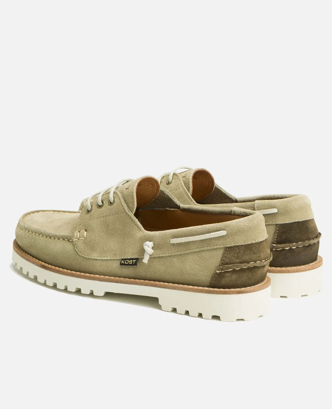 STONE V Chaussures Bateau Croûte Velours Vert Homme
