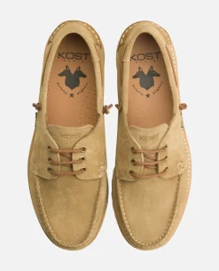 STONE V Chaussures Bateau Croûte Velours Taupe Homme