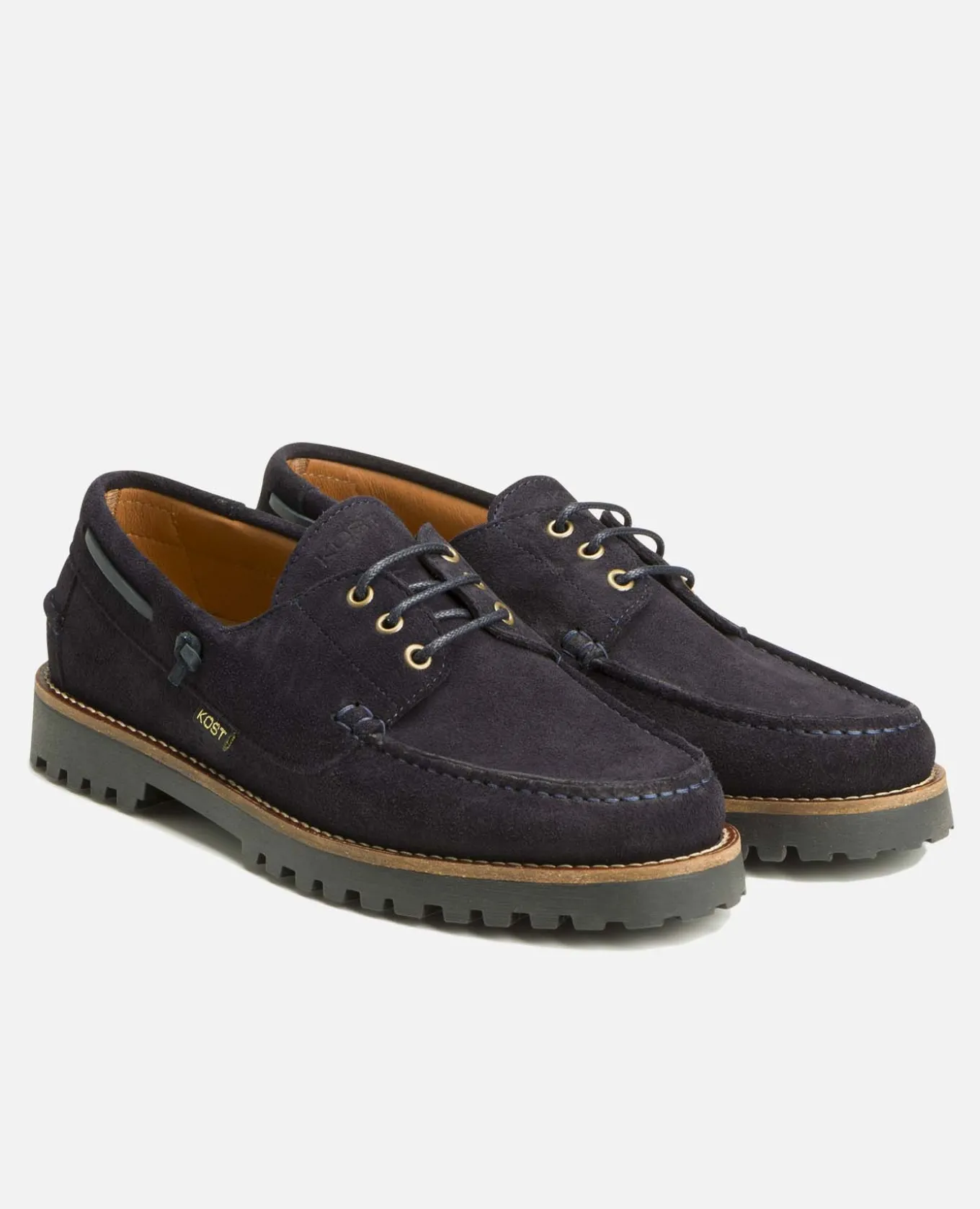 STONE V Chaussures Bateau Croûte Velours Marine Homme