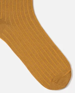 STRIKE  Chaussettes Made in France Coton Jaune Homme