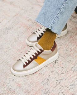 SWANKY F FB  Sneakers cuir et daim multicolors