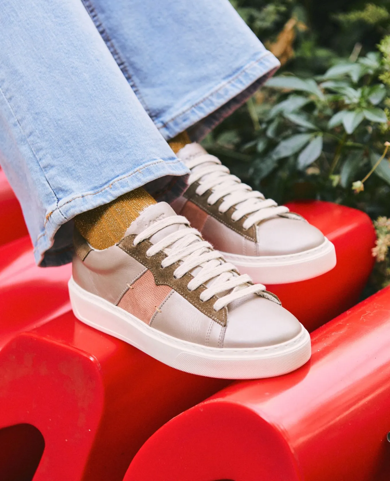 SWANKY F FB Sneakers cuir multicolors