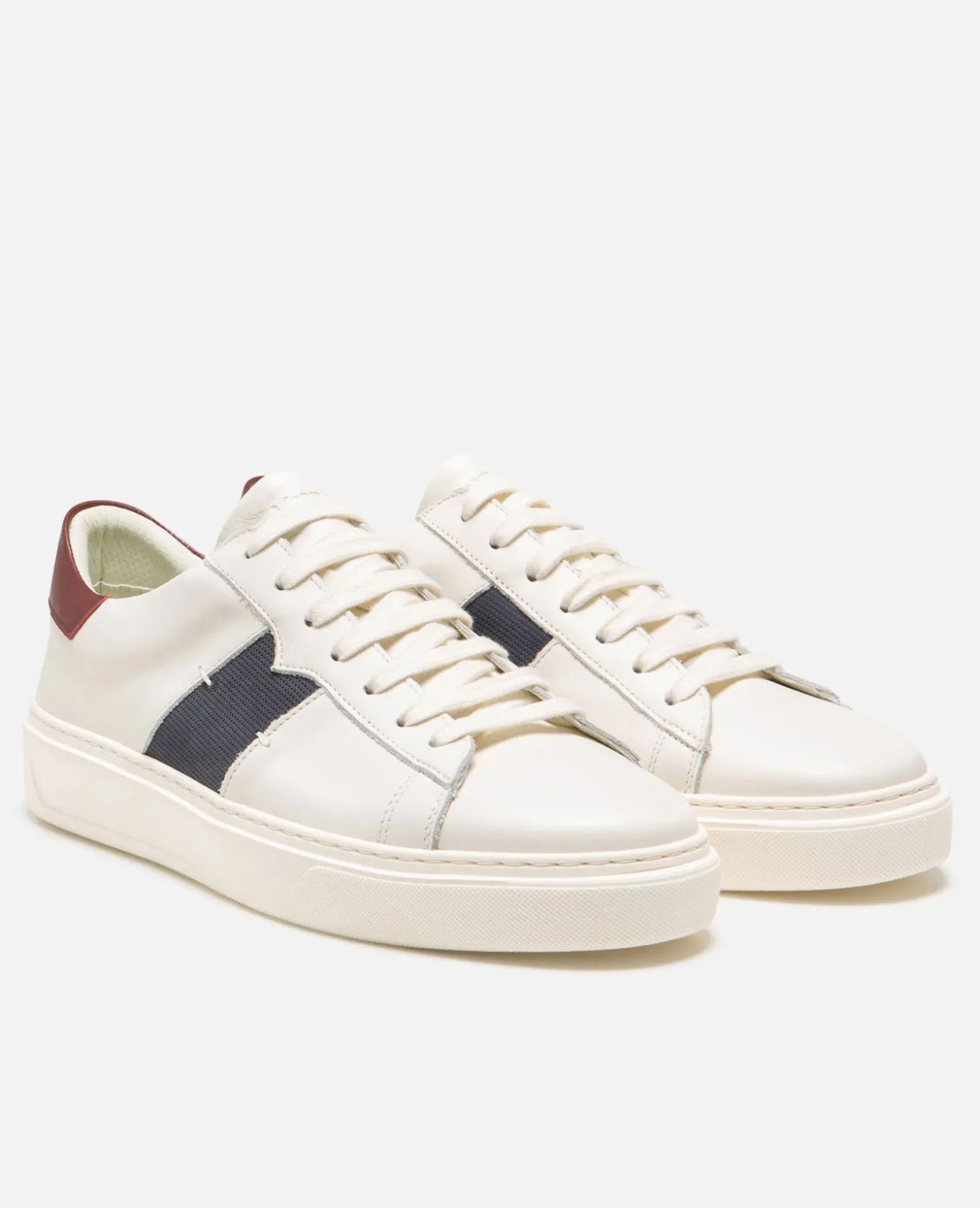 SWANKY Sneakers cuir Ecru Marine