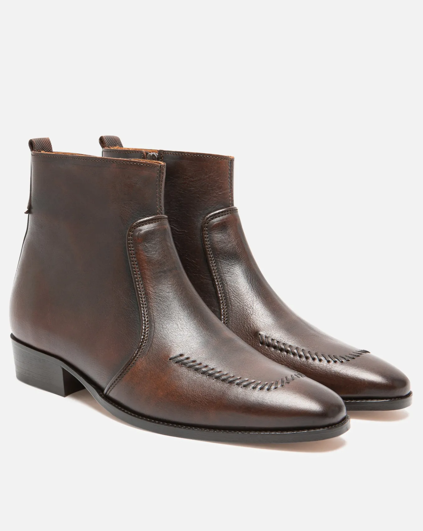 TRAVIS 73 Boots à talons Cuir Marron Homme