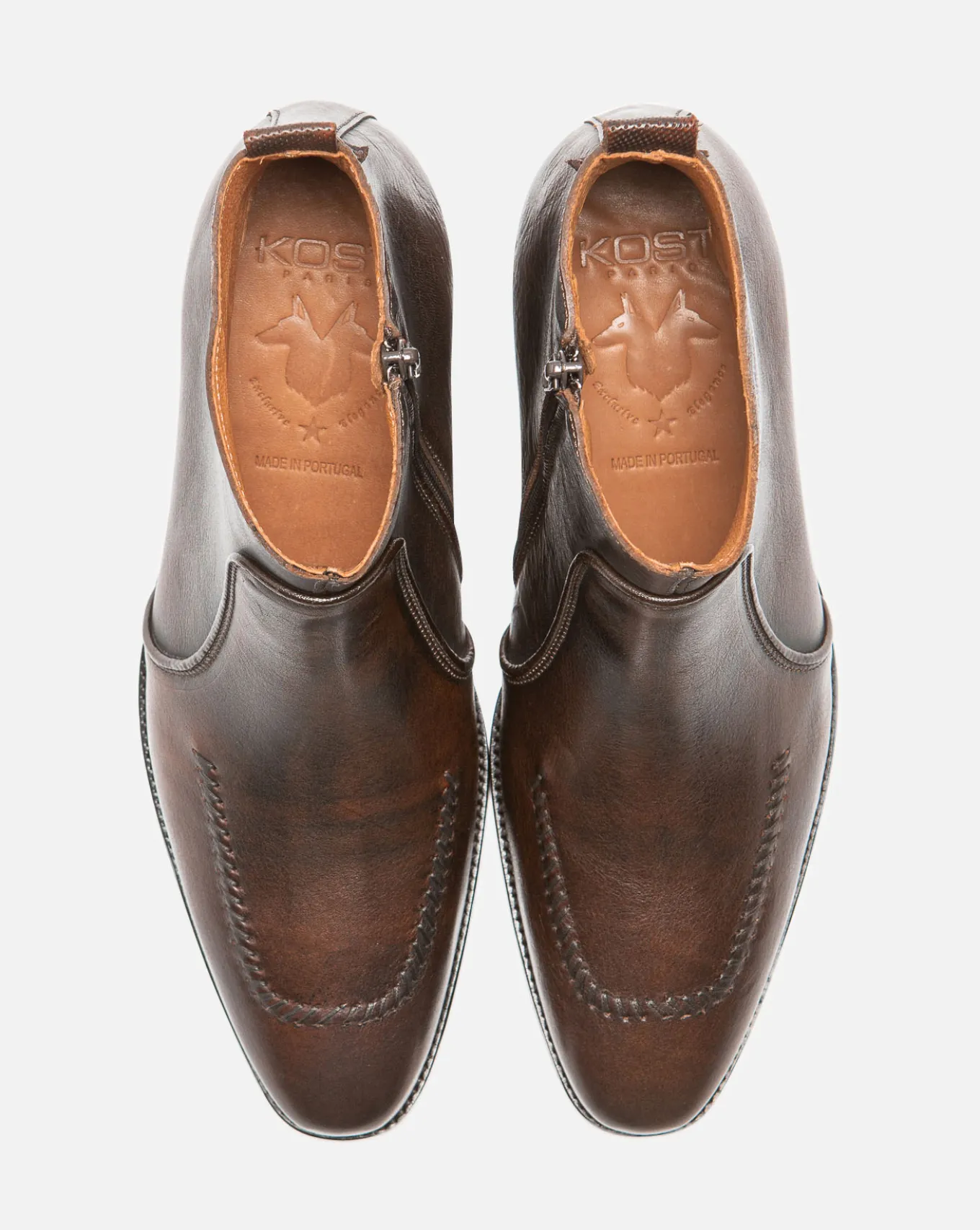 TRAVIS 73 Boots à talons Cuir Marron Homme