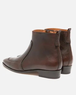 TRAVIS 73 Boots à talons Cuir Marron Homme