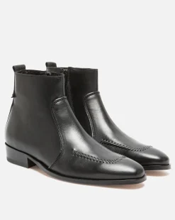 TRAVIS 73  Boots à talons Cuir Noir Homme