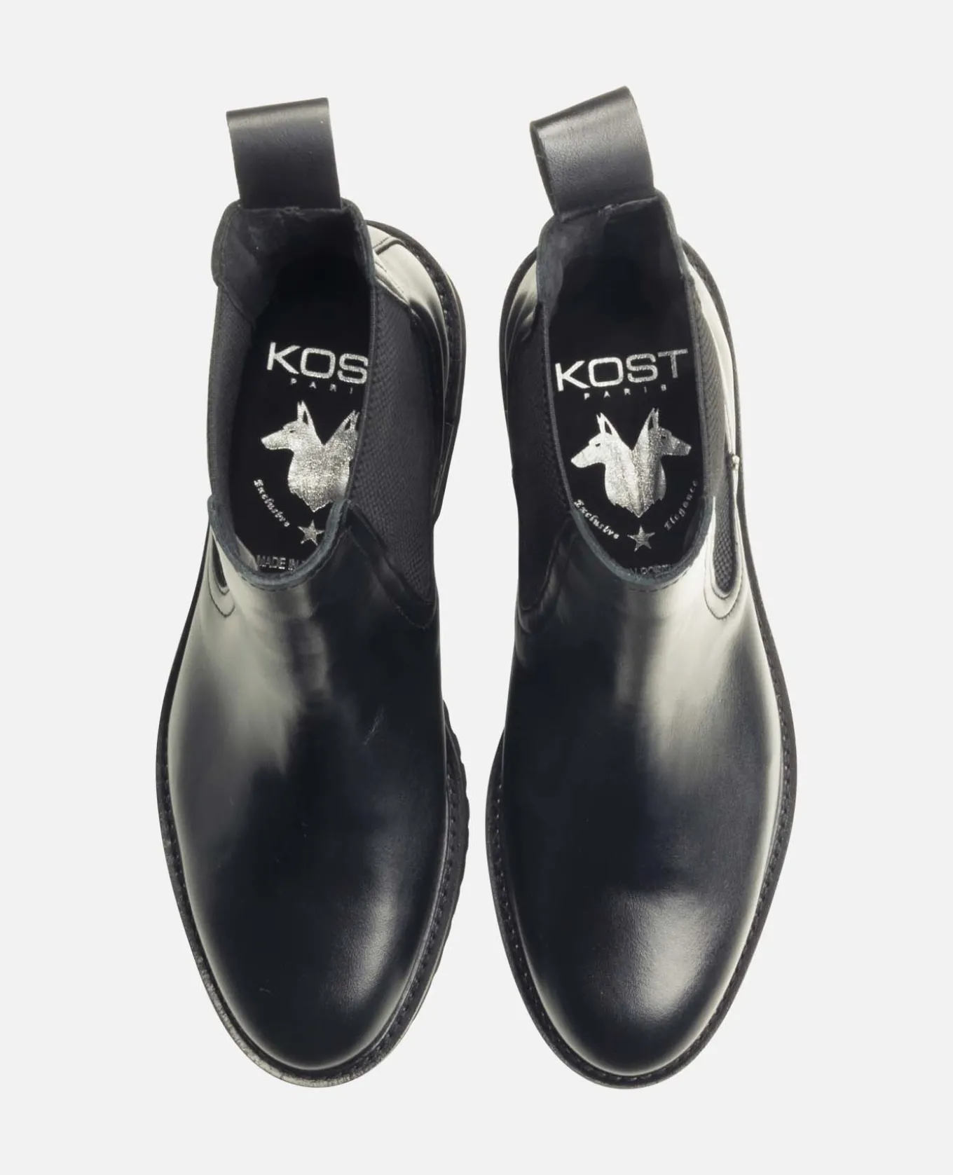 UNHOLY Chelsea boots semelle crantée cuir noir