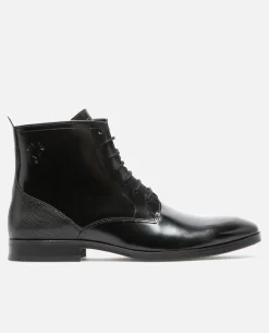 UNKIND Boots Cuir Noir Homme
