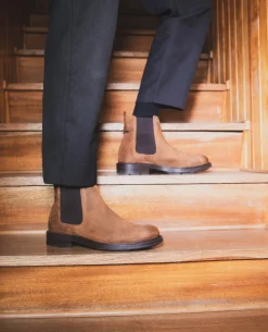 WALTER 59 Chelsea boots Croûte velours Marron Homme