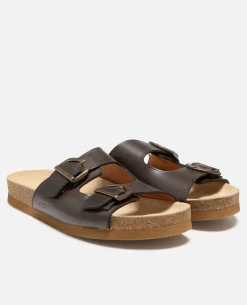 WAVE F PL  Sandales à boucles Cuir Anthracite Femme
