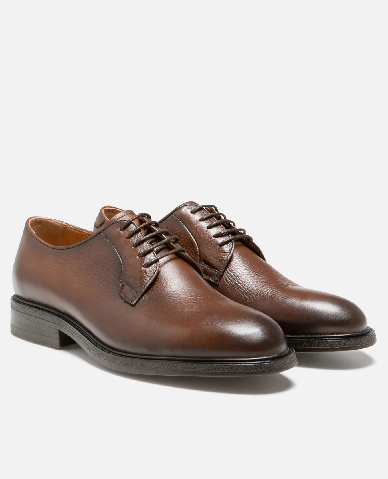 ZELA Derbies style chic vintage cuir chataigne