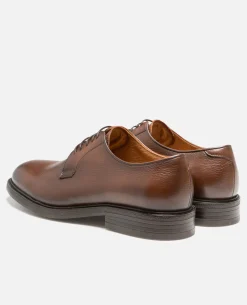 ZELA Derbies style chic vintage cuir chataigne