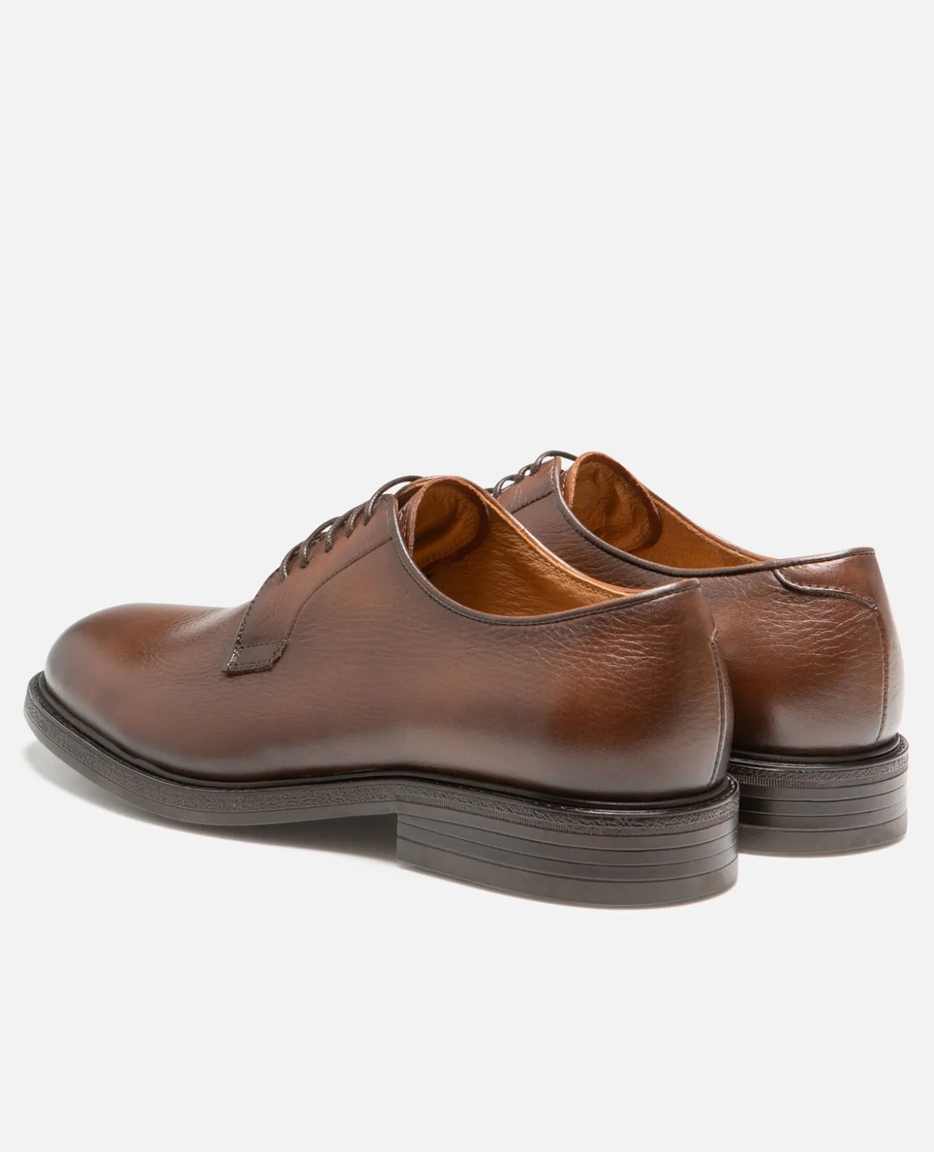 ZELA Derbies style chic vintage cuir chataigne