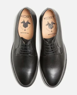 ZELA Derbies style chic vintage cuir noir