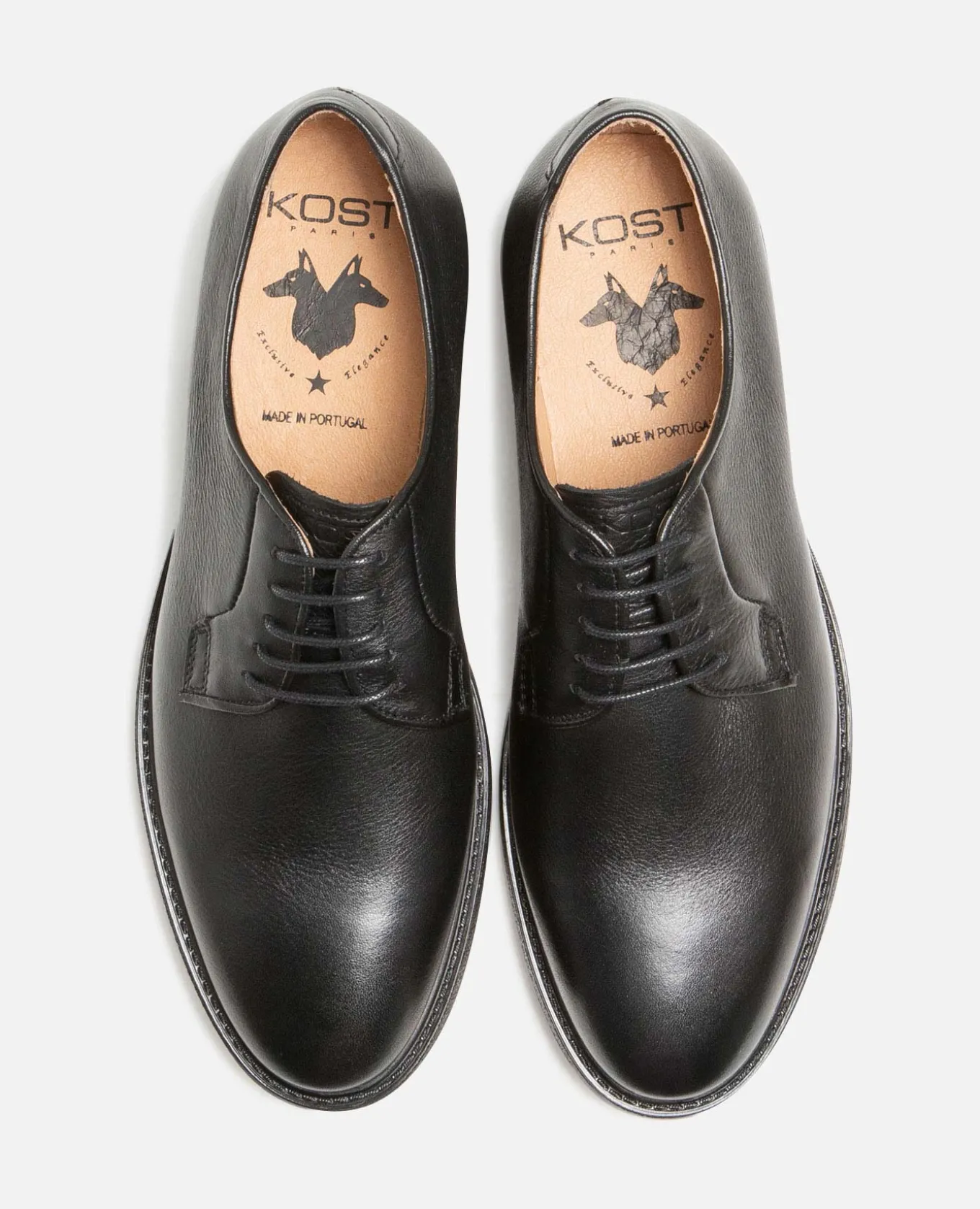 ZELA Derbies style chic vintage cuir noir